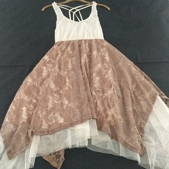 Boho Cream and Cocoa Dress - Picture 1 of 5